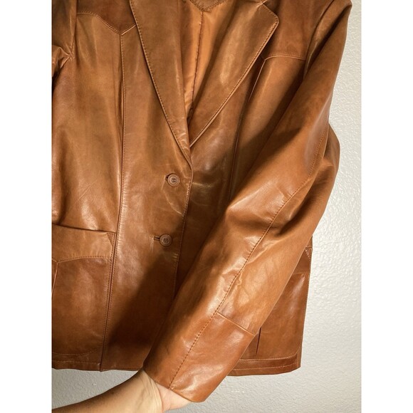 VTG Sheplers Western Jacket Blazer Women’s Brown Lambs Leather 18 Retro 1970’s - Picture 5 of 15